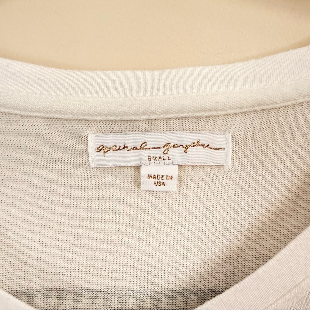 Spiritual Gangster White V-Neck Graphic Sweater "We are the Cosmos" - Picture 7 of 10